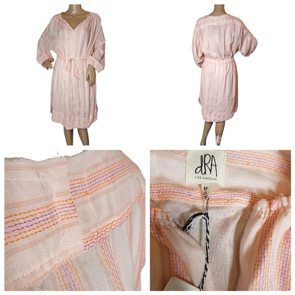 NWT dRA Pink Stripe Oversized flowy dress Viscose Size Medium - Picture 2 of 16